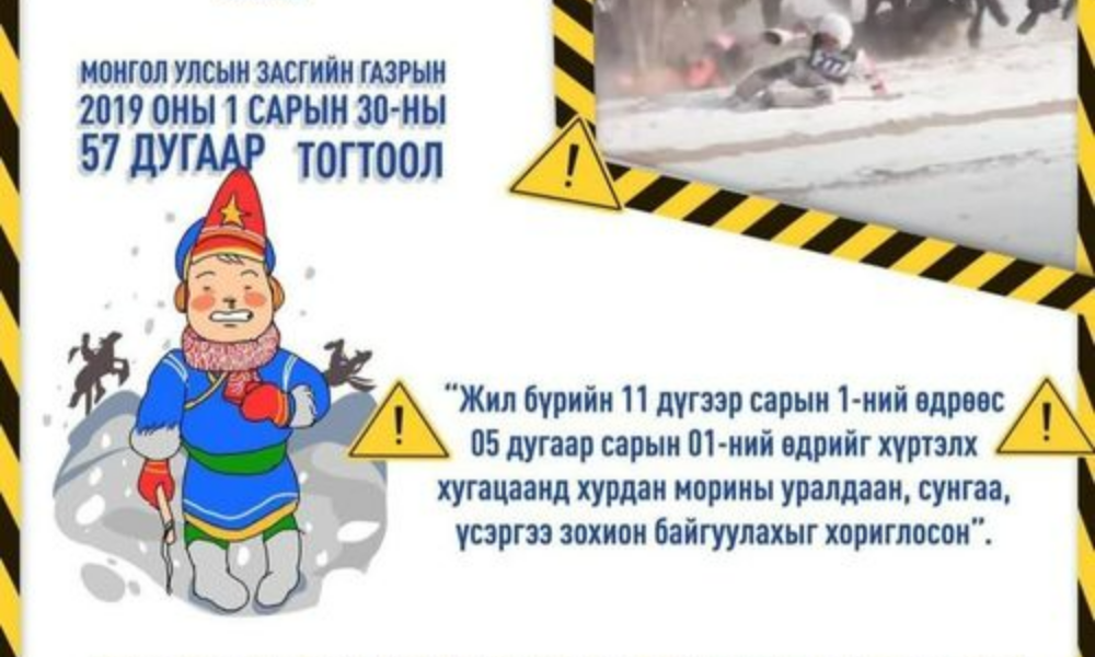 МОНГОЛ УЛСЫН ЗАСГИЙН ГАЗРЫН 2019 ОНЫ 01 ДҮГЭЭР САРЫН 30-НЫ 57 ДУГААР ТОГТООЛ